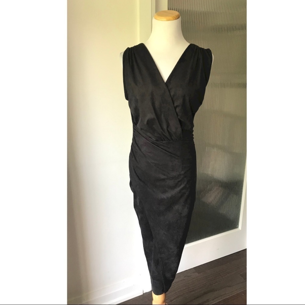 Seven Sisters faux suede wrap dress size M